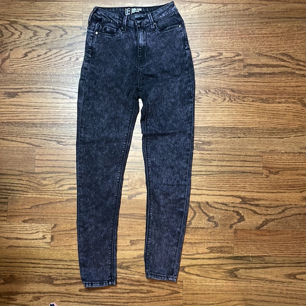 NOBO Skinny High-Rise Jeans Junior Size 3 Dark Purple Acid Wash Strechy